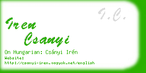 iren csanyi business card