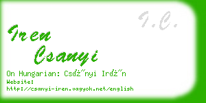 iren csanyi business card